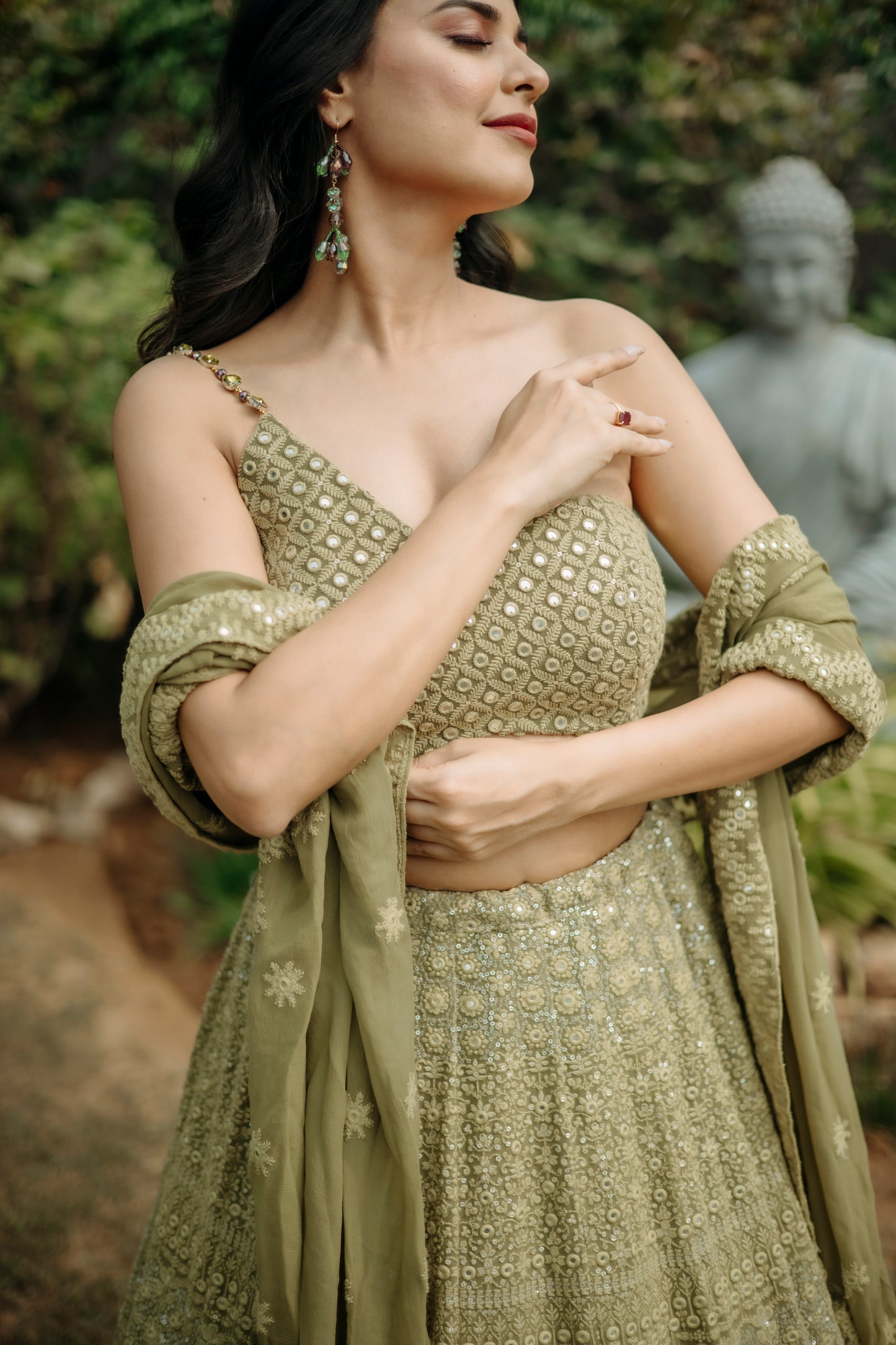 Threaded Embroidery Georgette Skirt