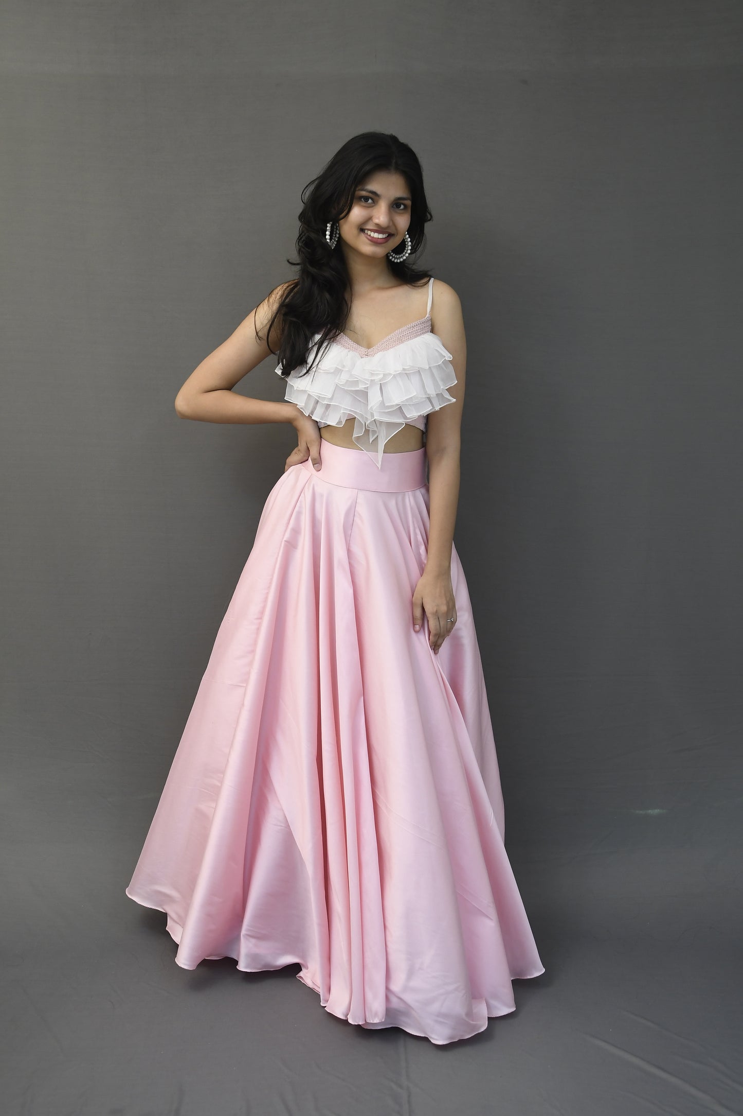 Rose Pink Skirt Top Set