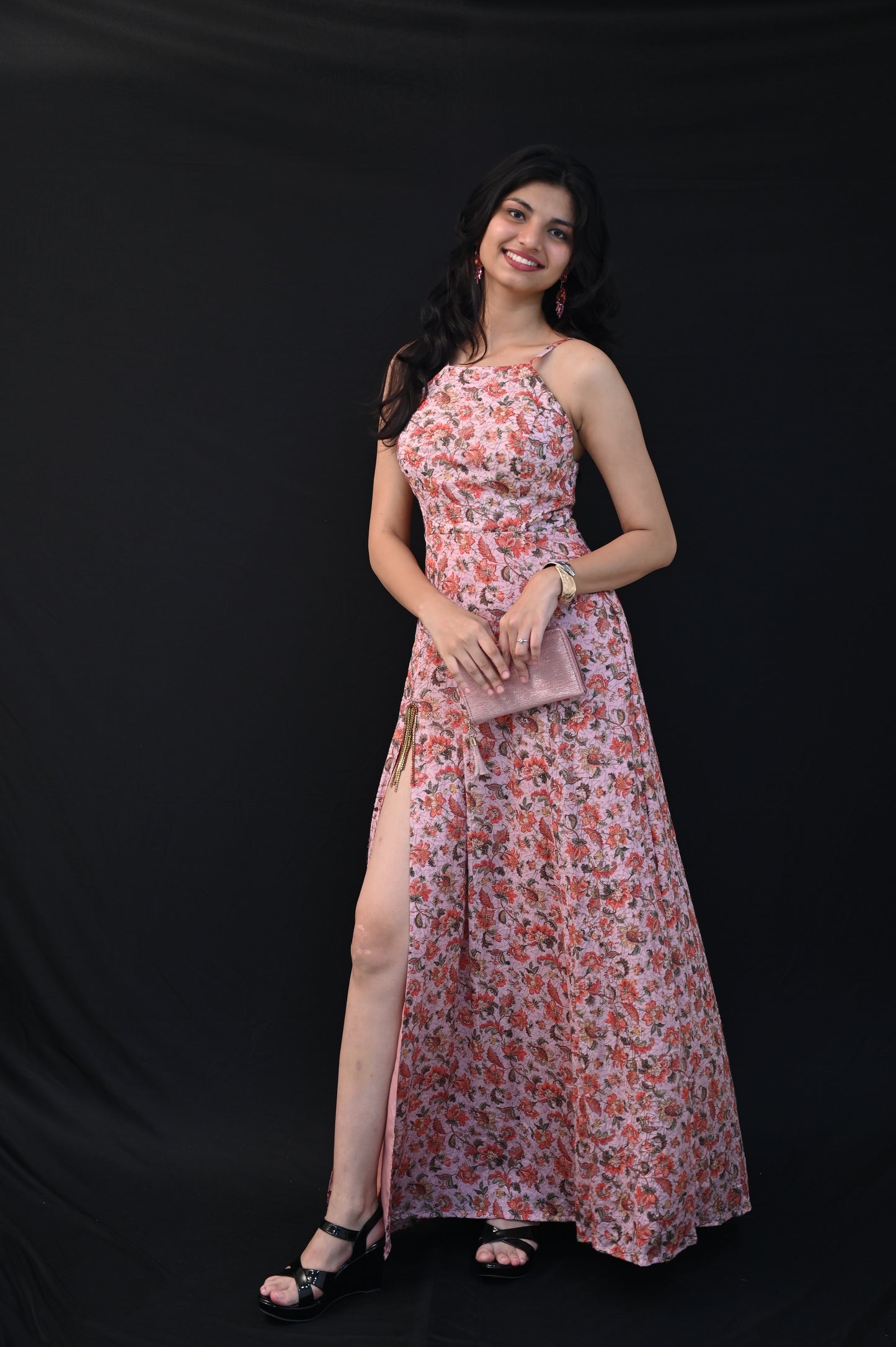 Floral Light Pink Gown