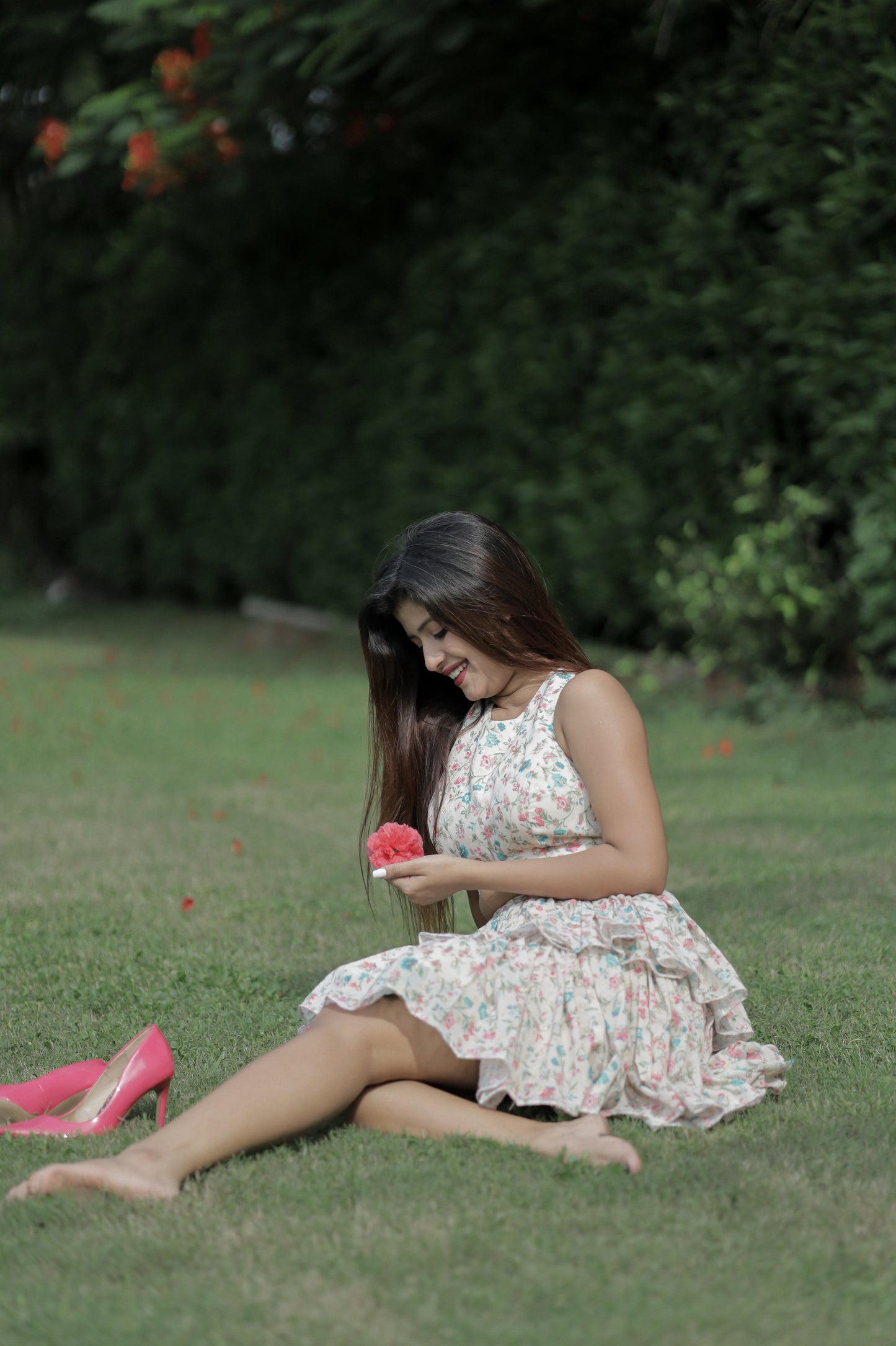 Halter Neck Back Less Short Frock