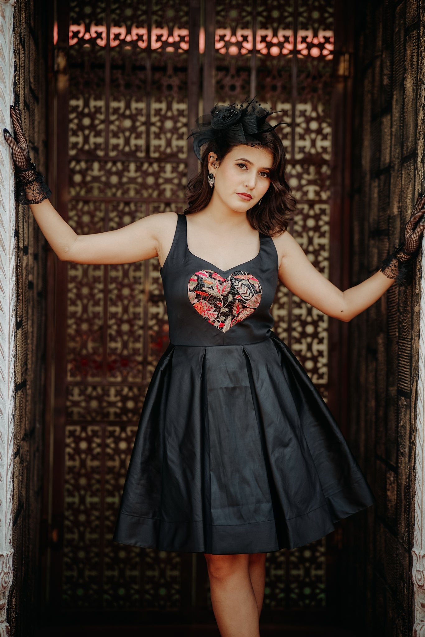 Black Color Heart Shape Frock