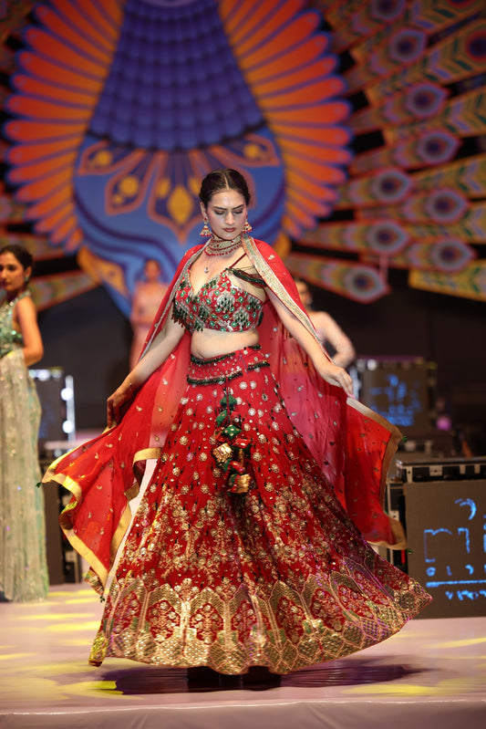 Red Bridle Lehnga Choli (Sold Out)