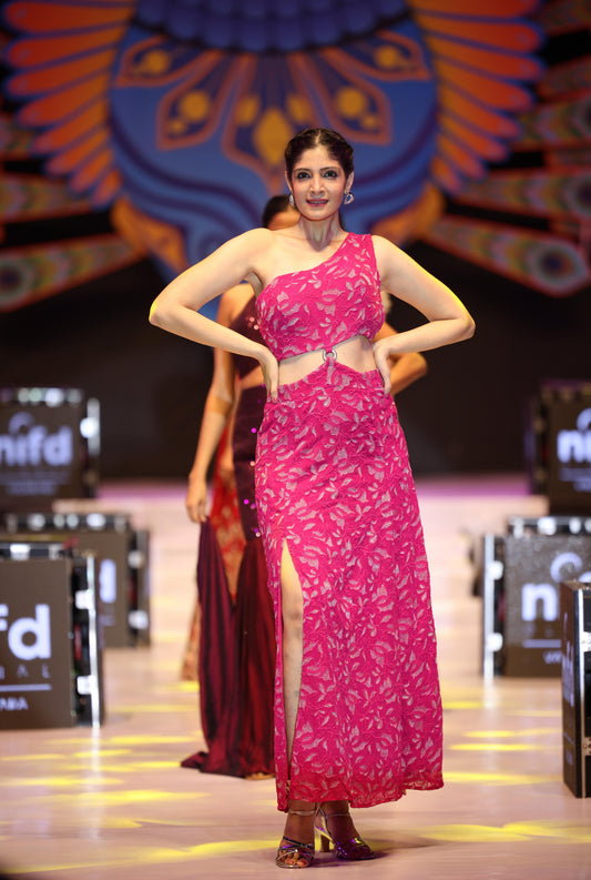 Dark Pink Georgette Gown