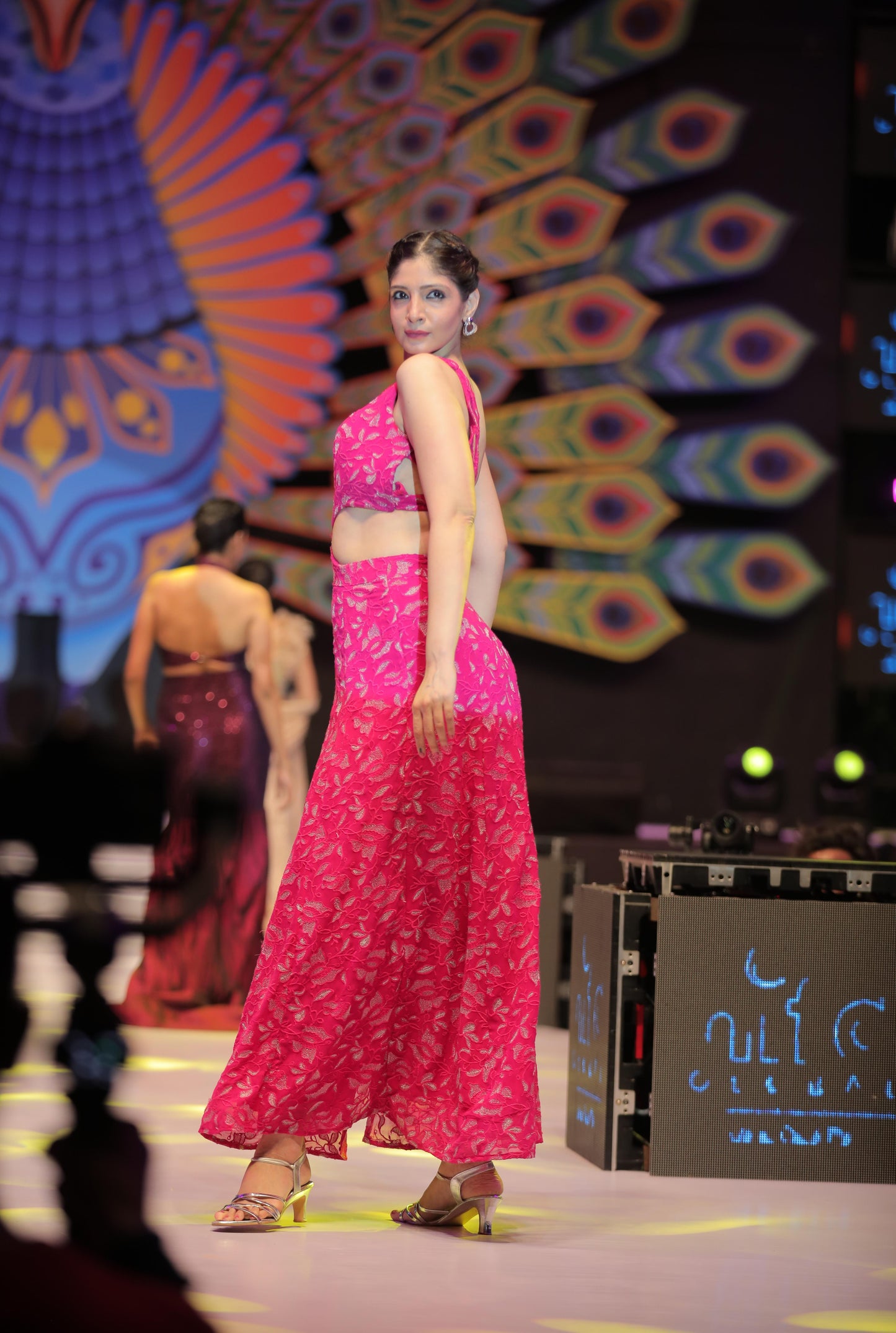 Dark Pink Georgette Gown