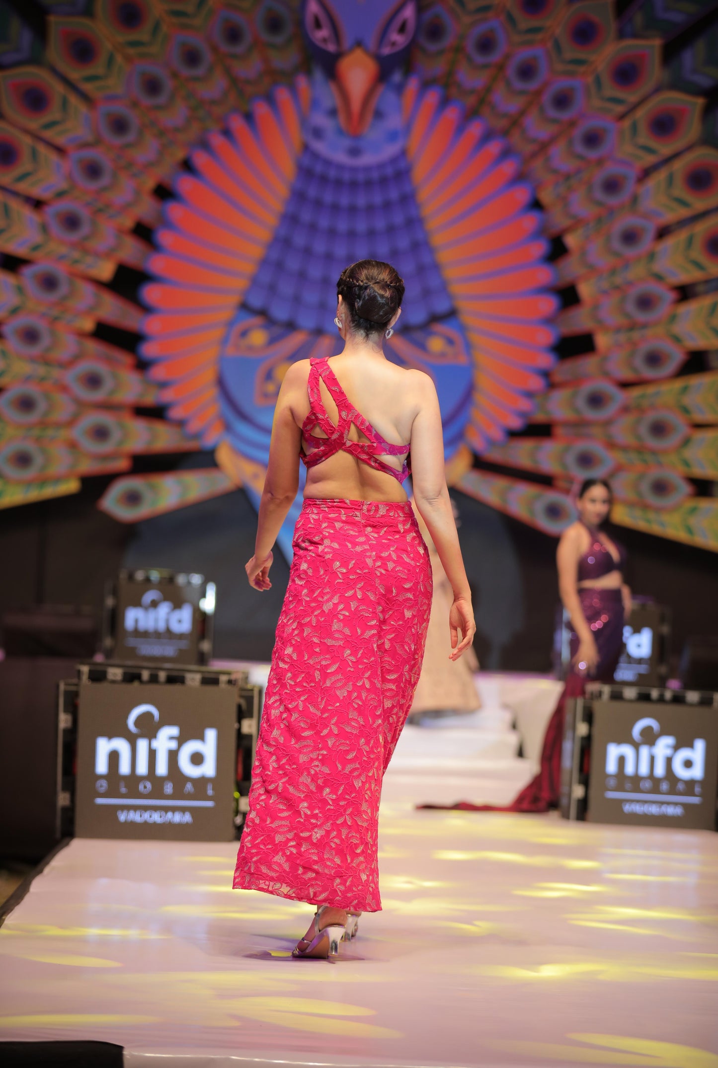 Dark Pink Georgette Gown