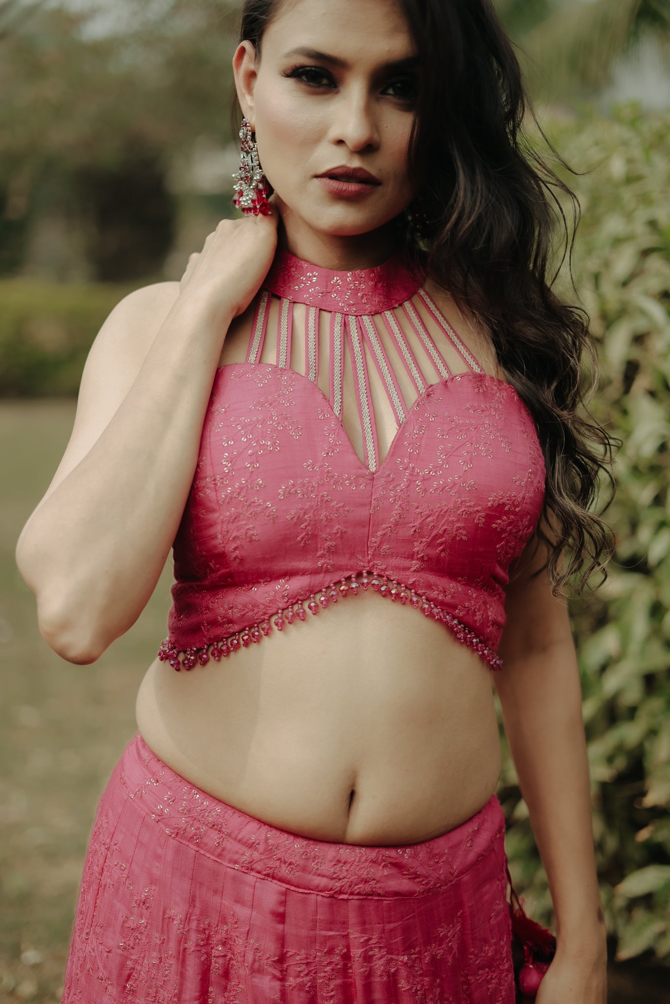 Dark Pink Dola Silk Blouse