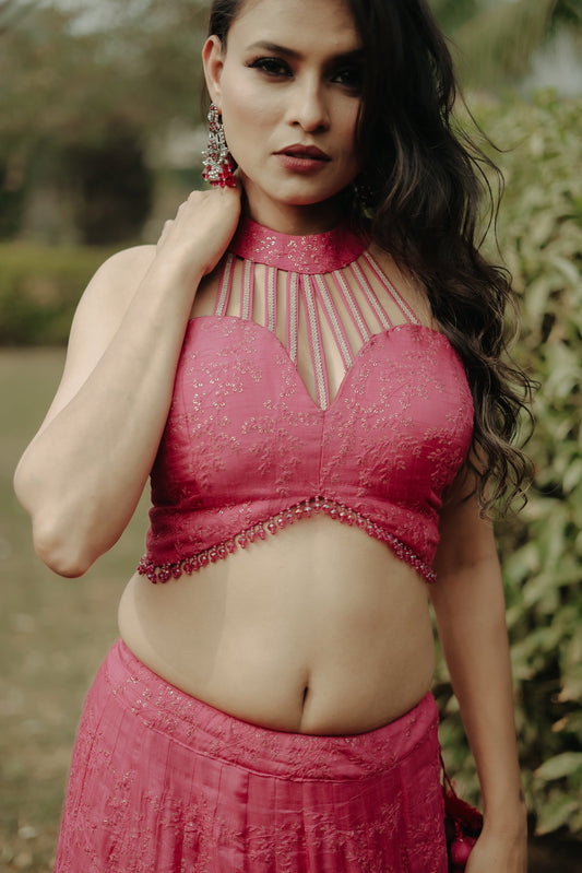 Dark Pink Dola Silk Blouse