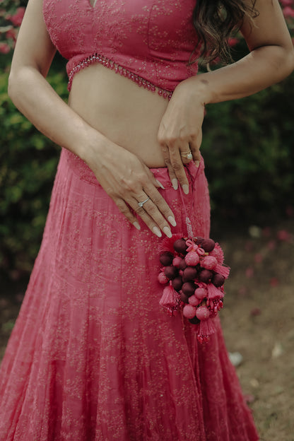 Dark Pink Dola Silk Blouse