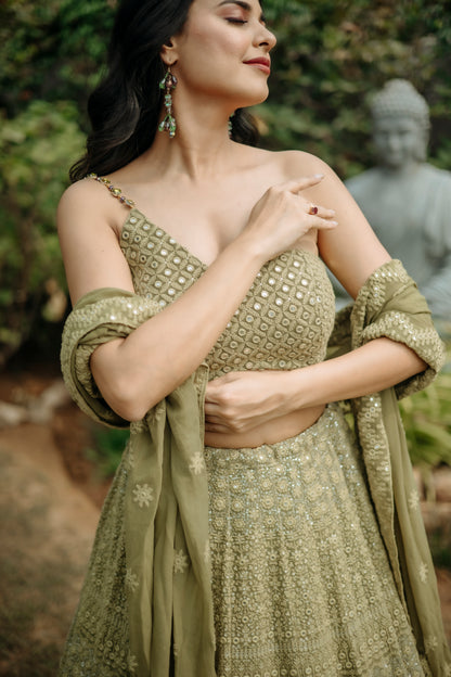 Threaded Embroidery Georgette Skirt