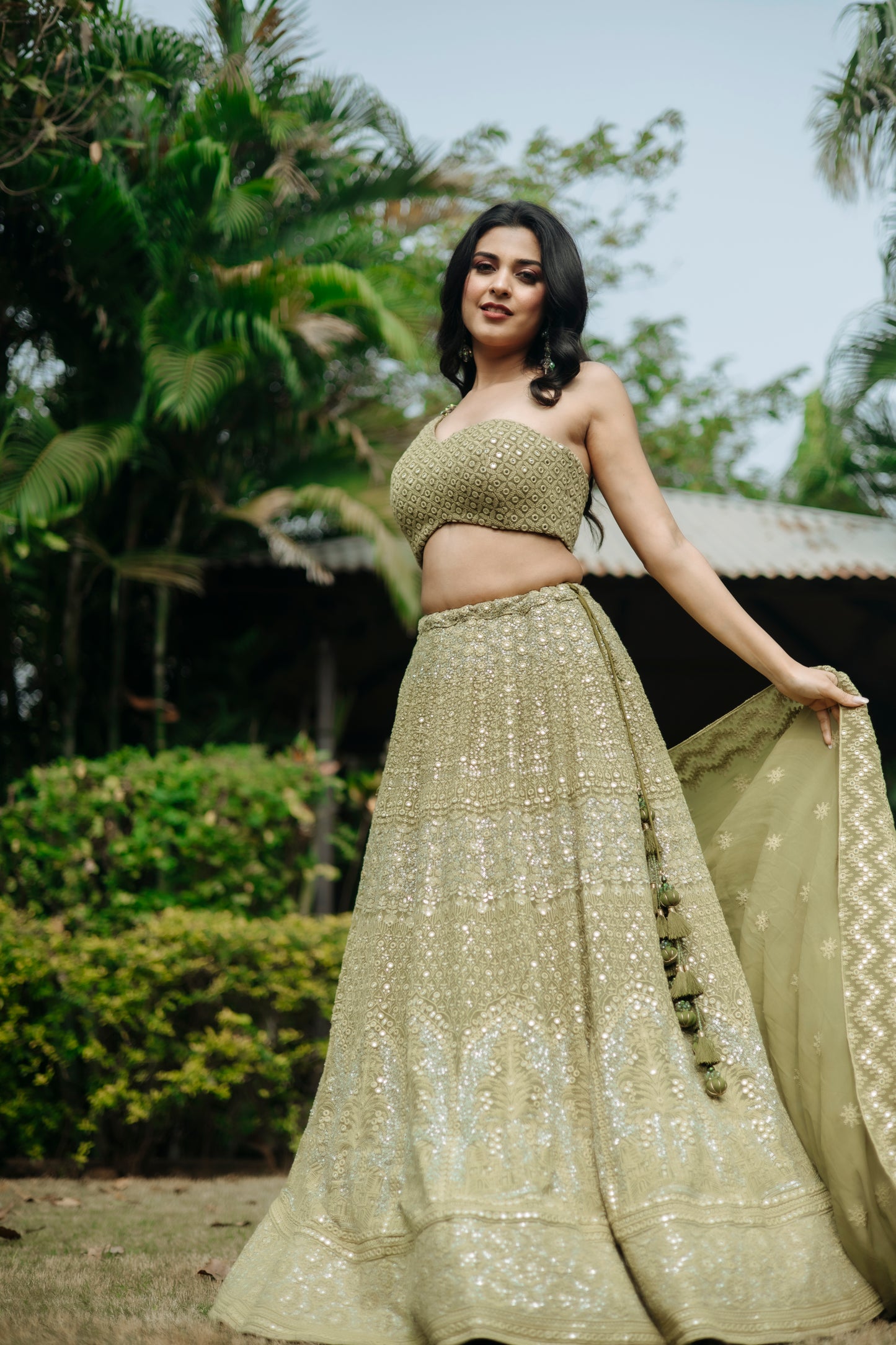 Threaded Embroidery Georgette Skirt