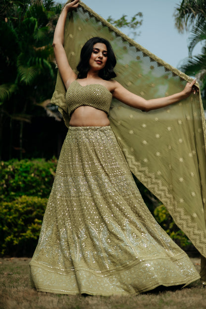 Threaded Embroidery Georgette Skirt