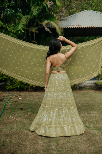 Threaded Embroidery Georgette Skirt