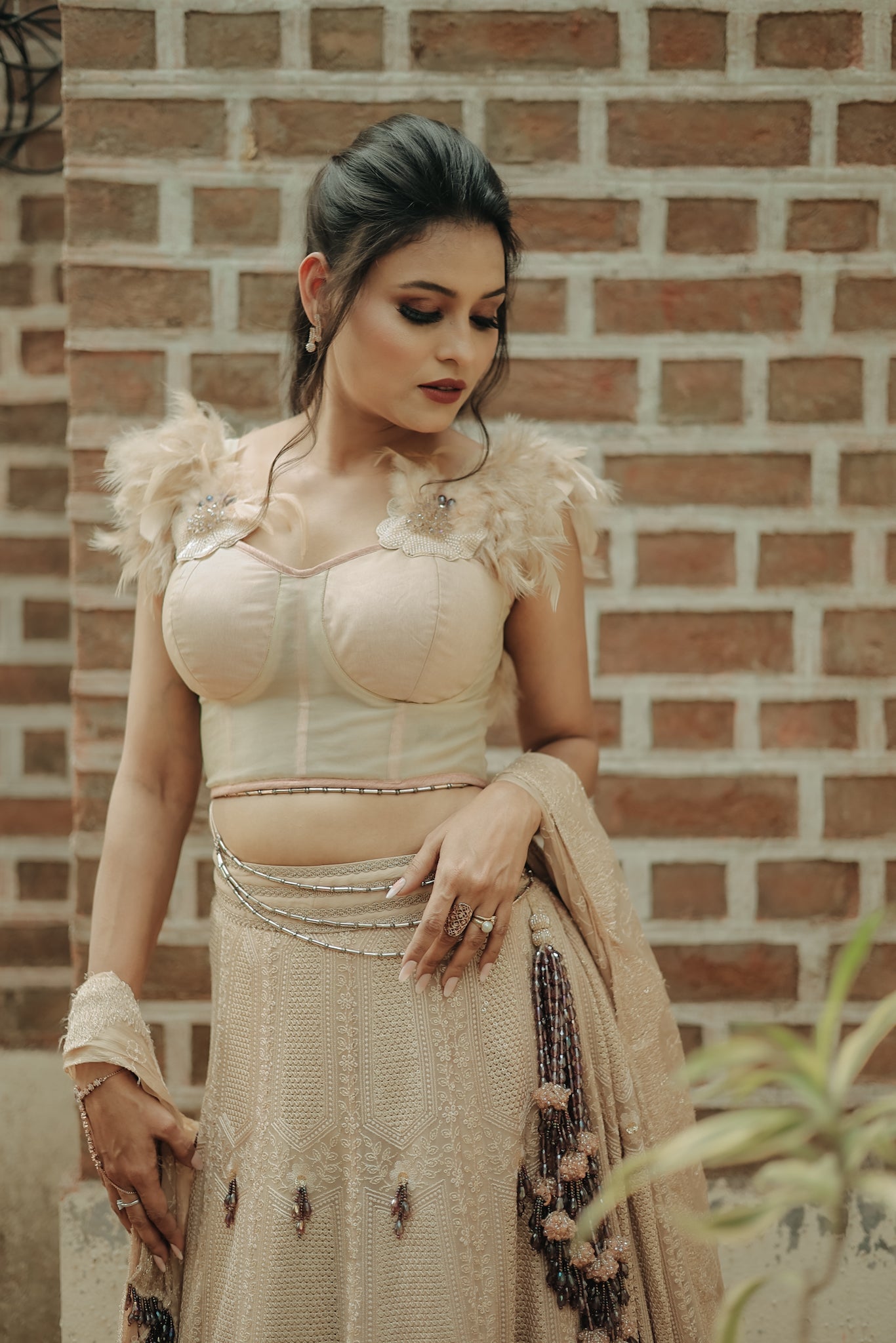 Light Peach Corset Blouse