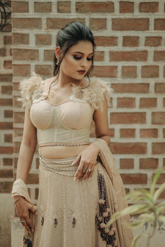 Light Peach Corset Blouse