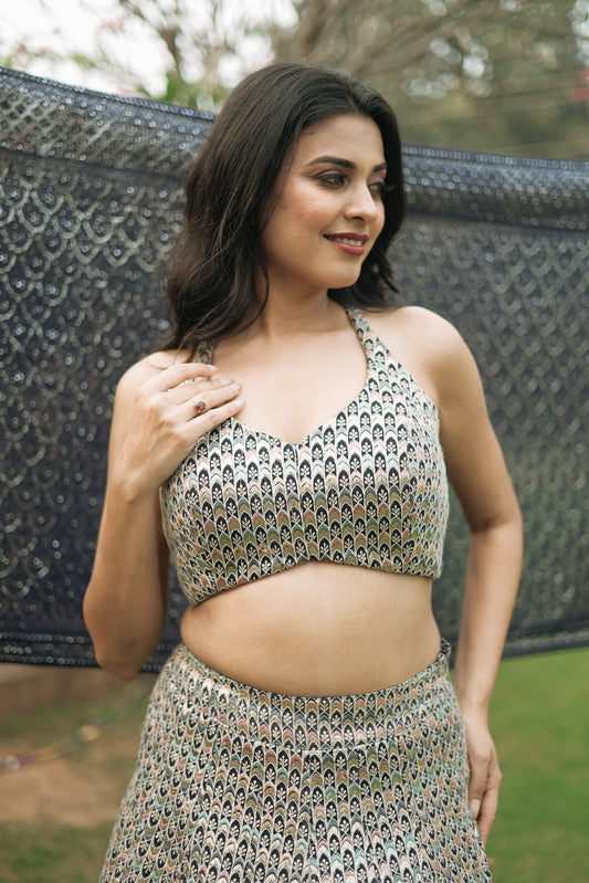 Bollywood-Style Haulter Blouse and a Beaded-Back Twist