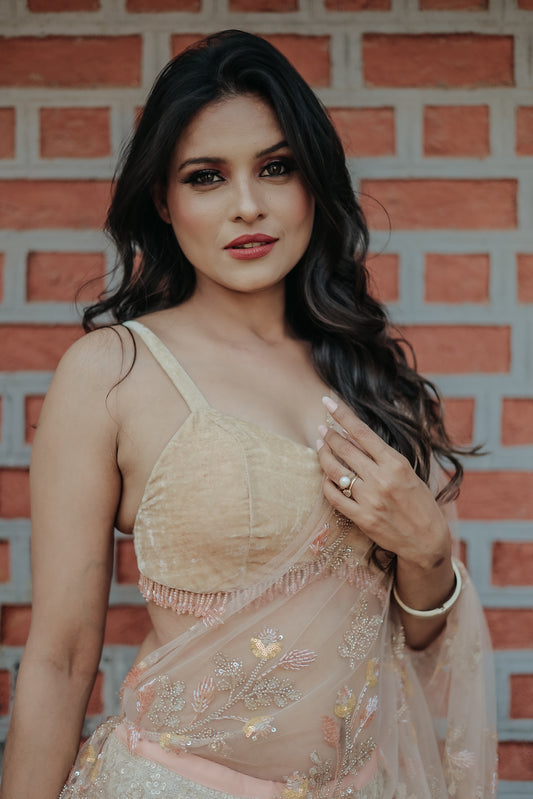 Narrow Stripe Blouse and a Beaded Waist