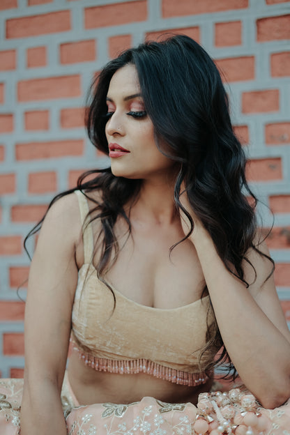 Narrow Stripe Blouse and a Beaded Waist