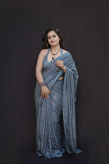 Moonlit Ash Saree