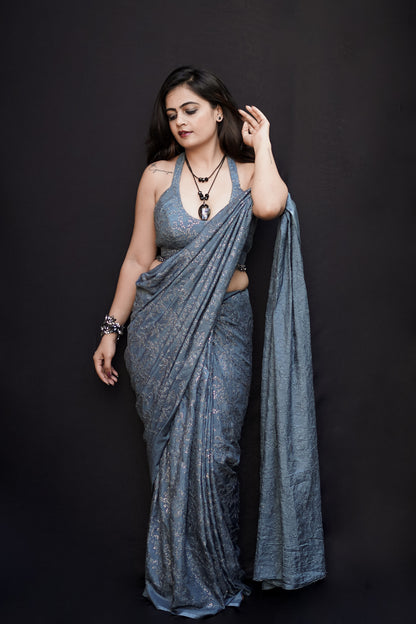 Moonlit Ash Saree
