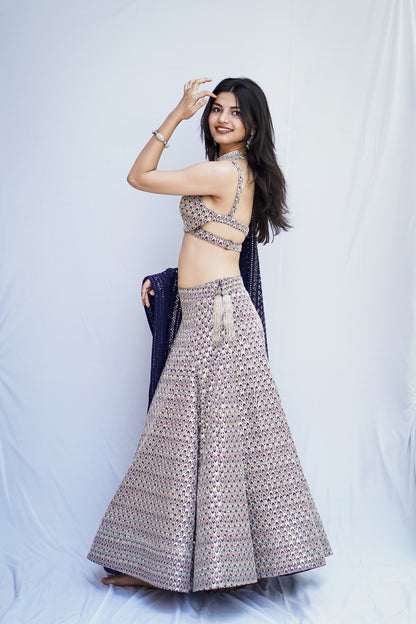 The Midnight Foil Lehenga