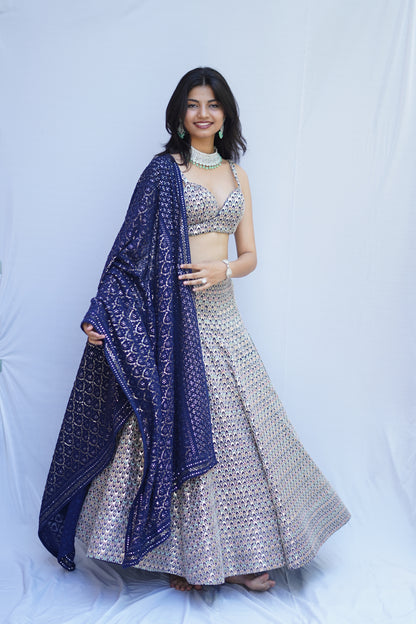 The Midnight Foil Lehenga