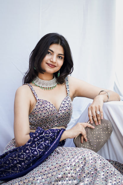 The Midnight Foil Lehenga