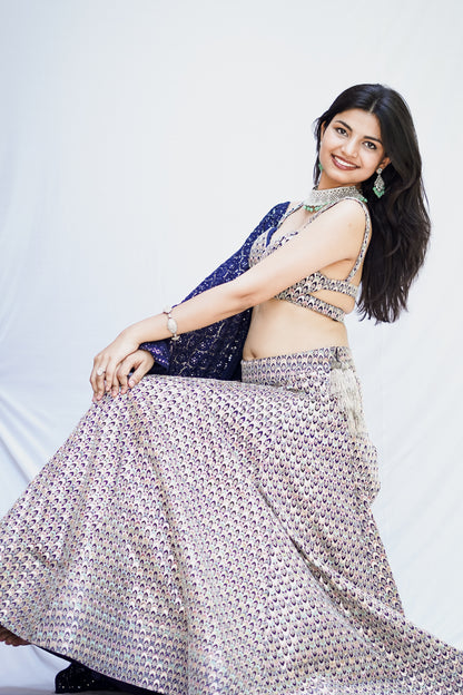 The Midnight Foil Lehenga