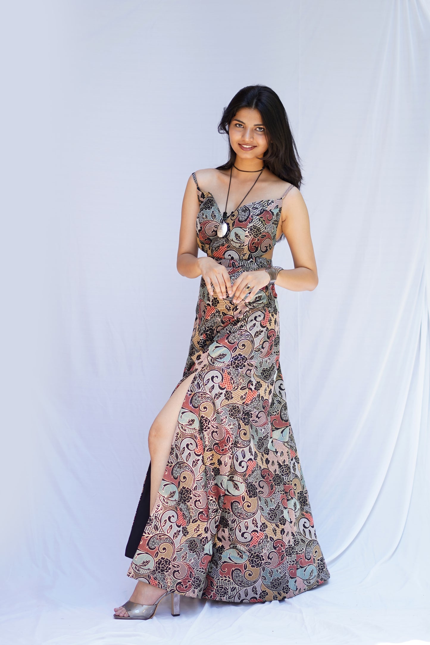 Black Multi Color Gown