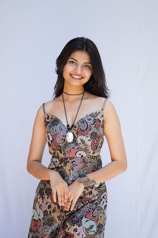 Black Multi Color Gown