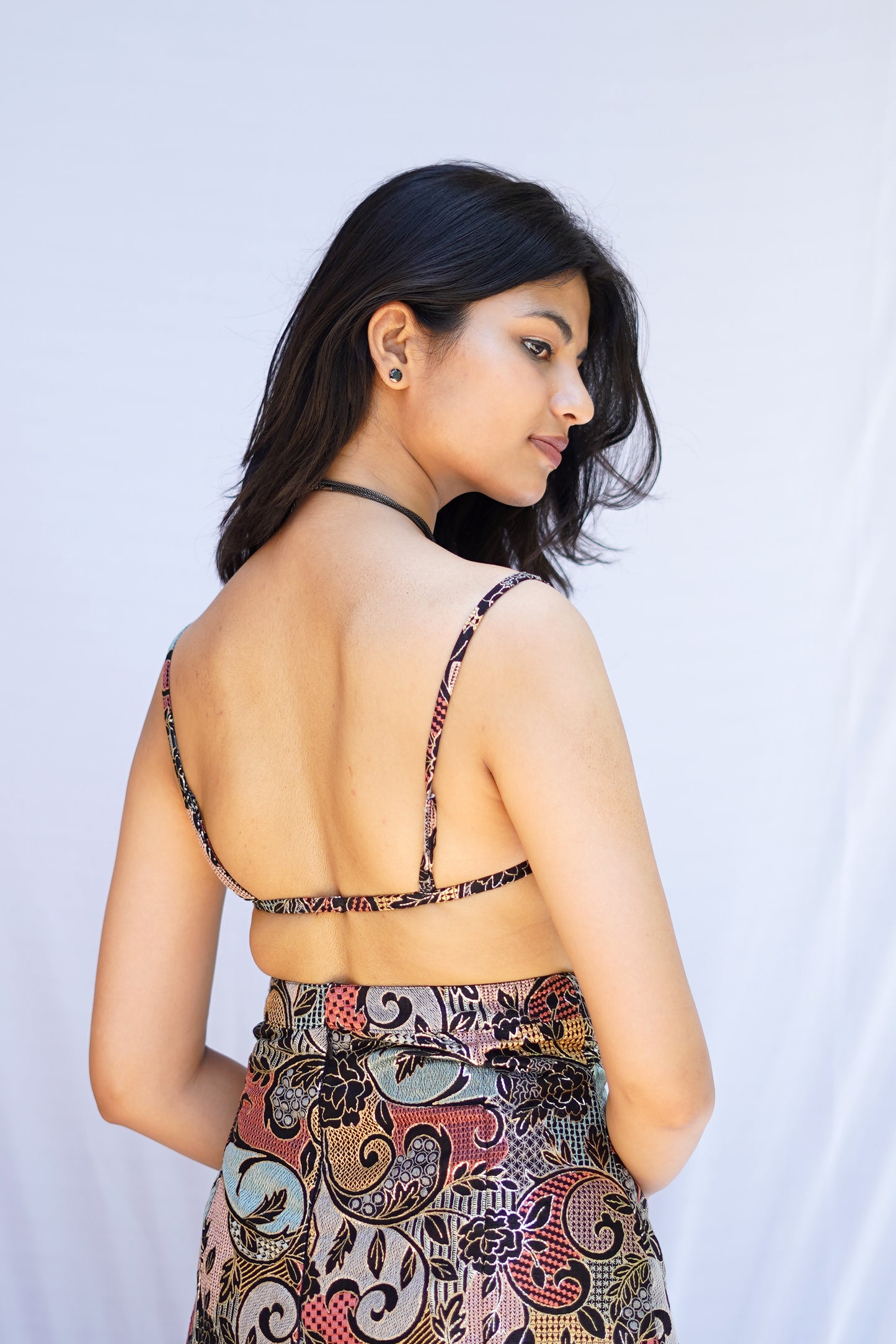 Black Multi Color Gown