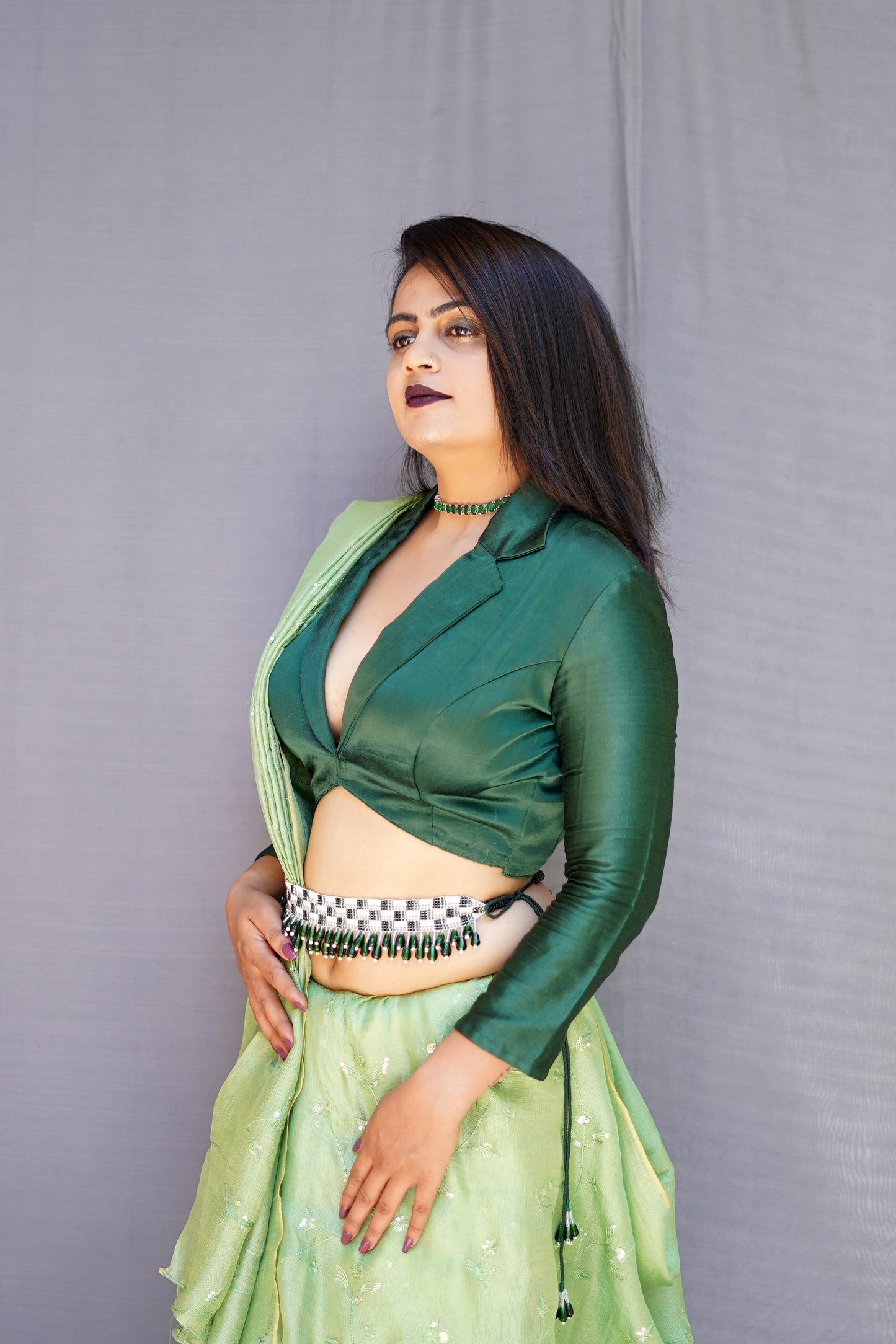 Pista Green Color Saree