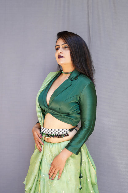 Pista Green Color Saree