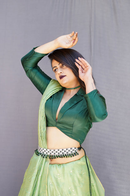 Pista Green Color Saree