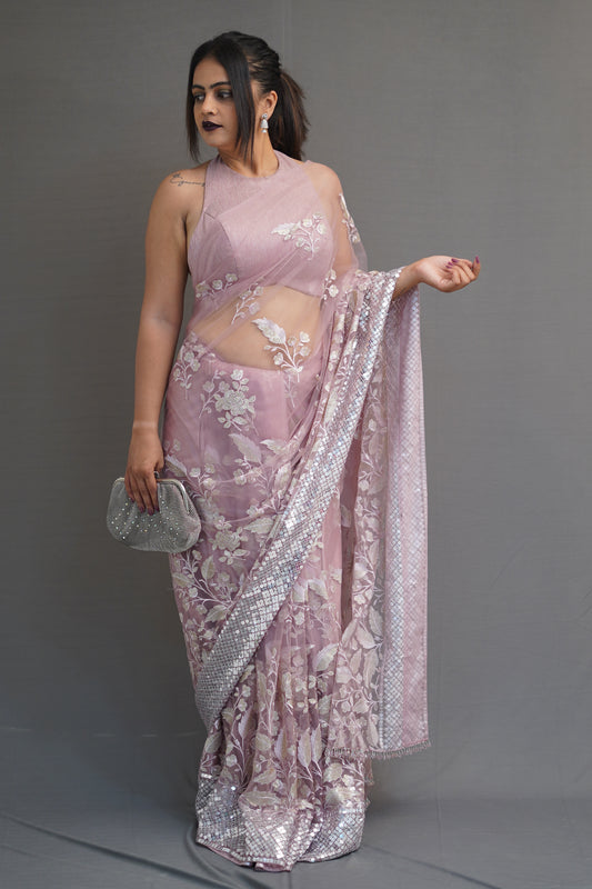 Mushroom Floral Saree