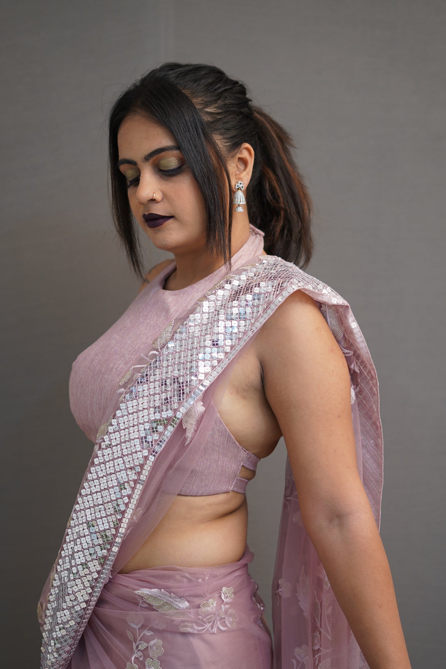 Mushroom Floral Saree