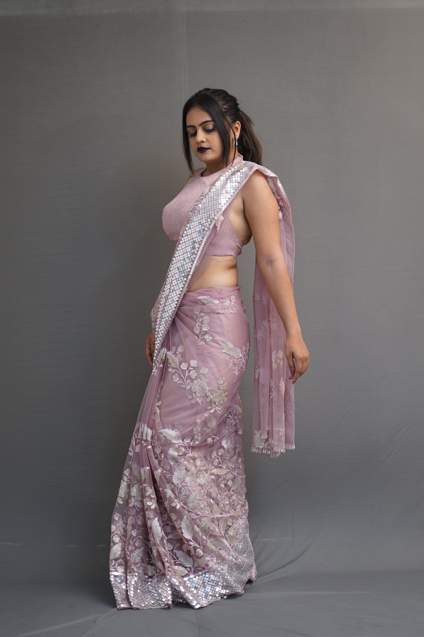 Mushroom Floral Saree