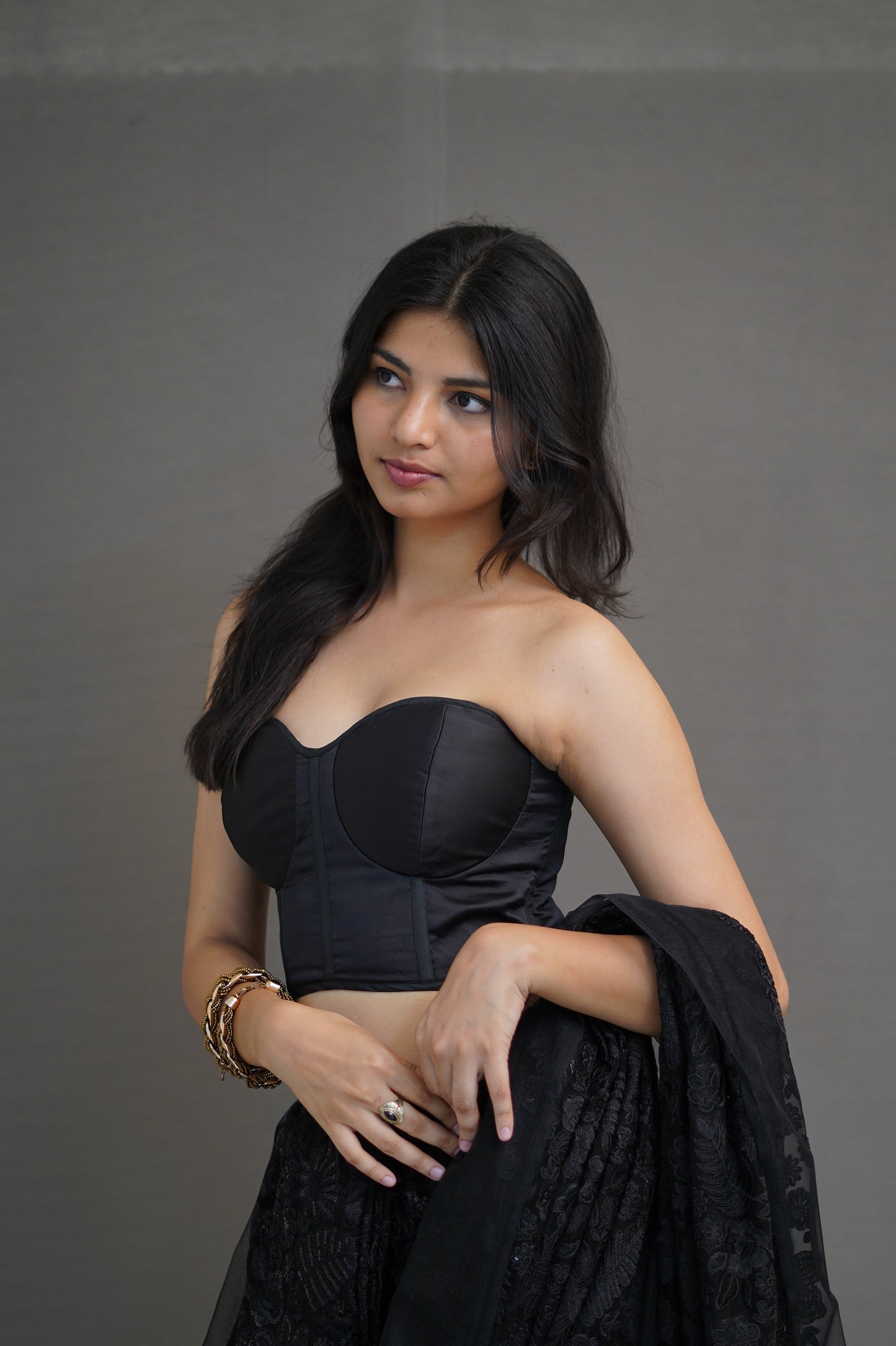 Black Classic Corset Blouse