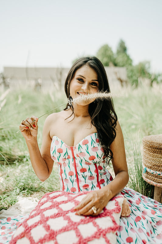 White Color Corset Frock