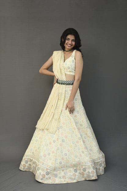 Off-White Regal Lehenga Set