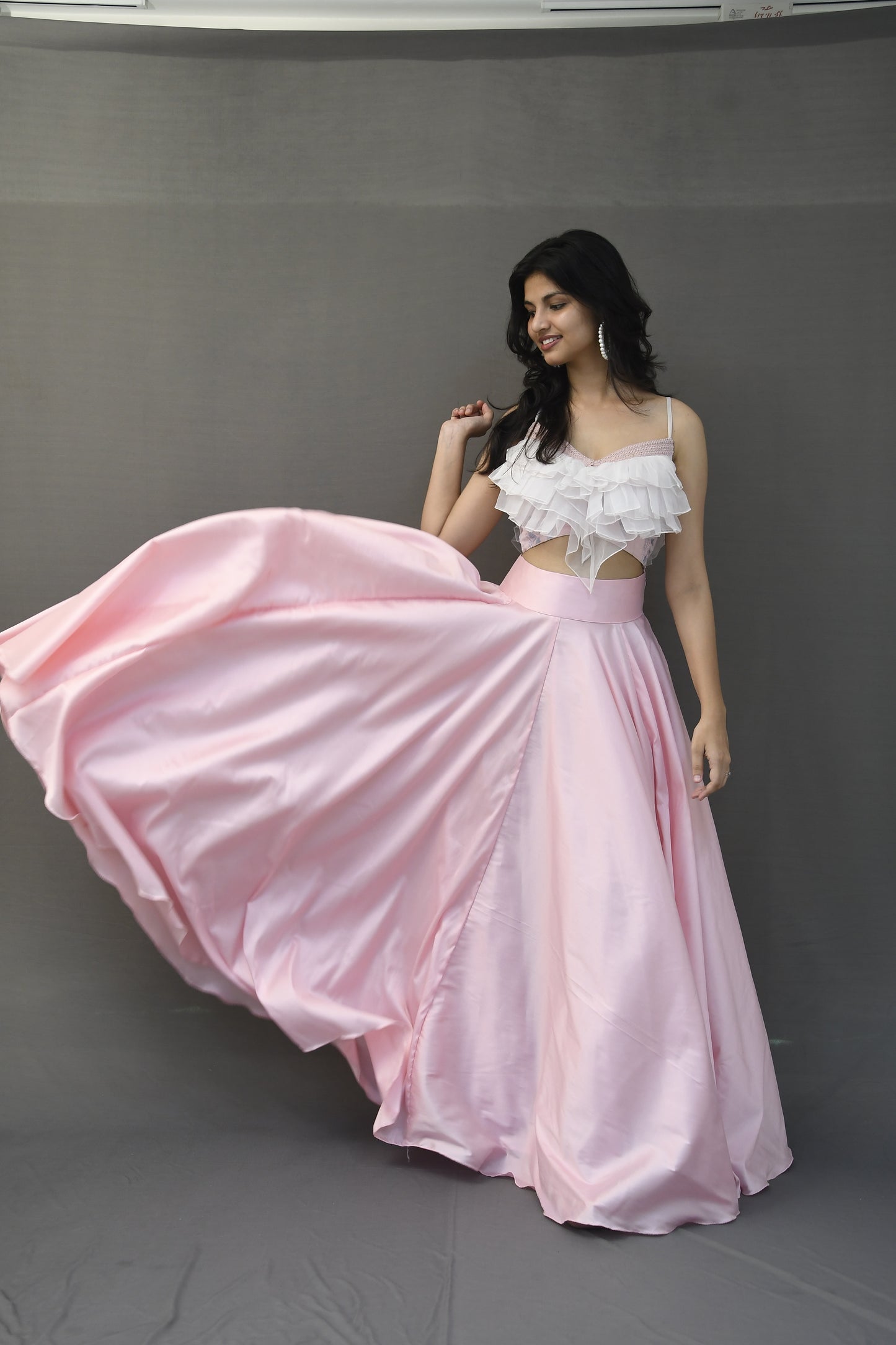 Rose Pink Skirt Top Set