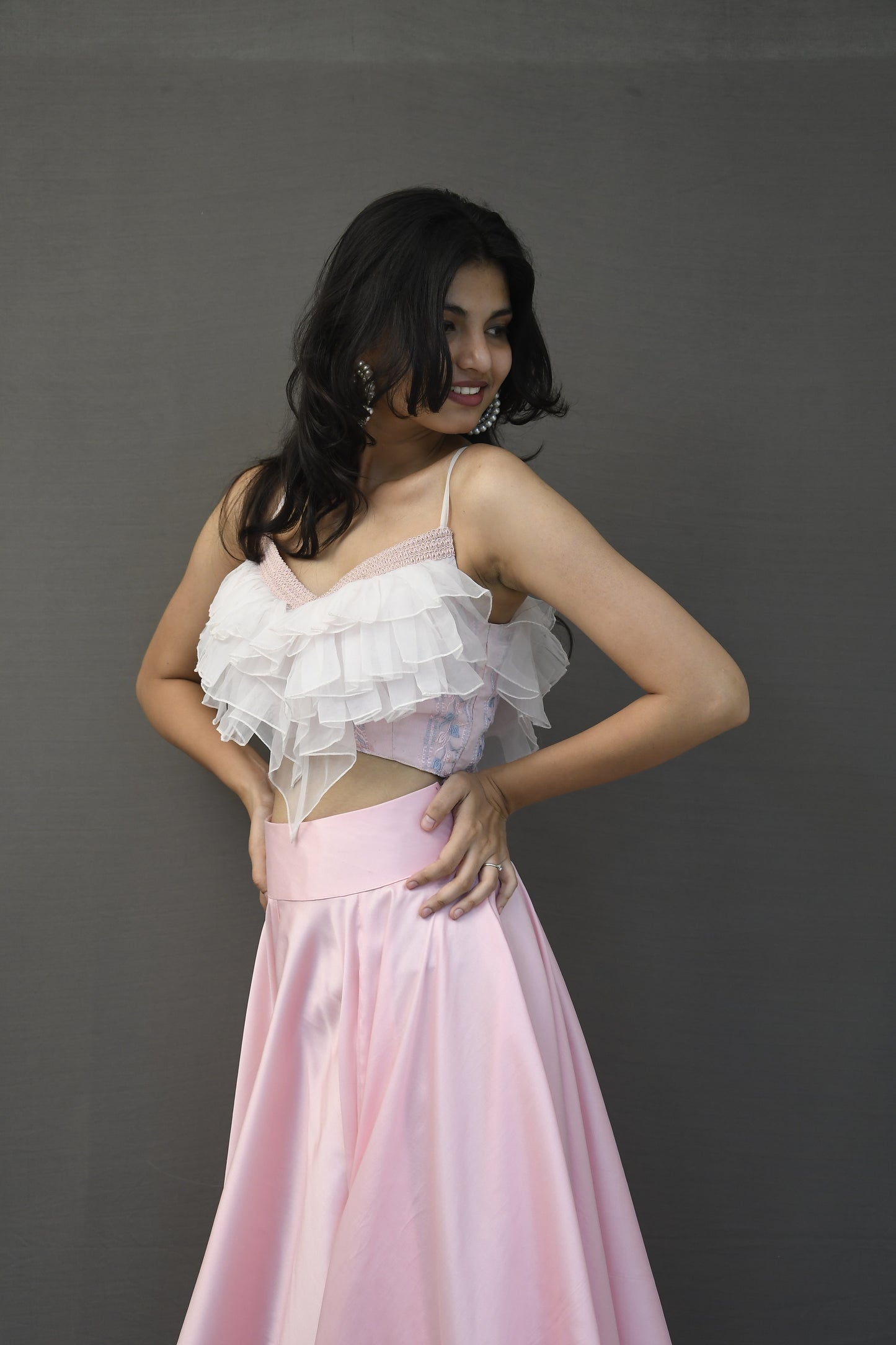 Rose Pink Ruffle Blouse