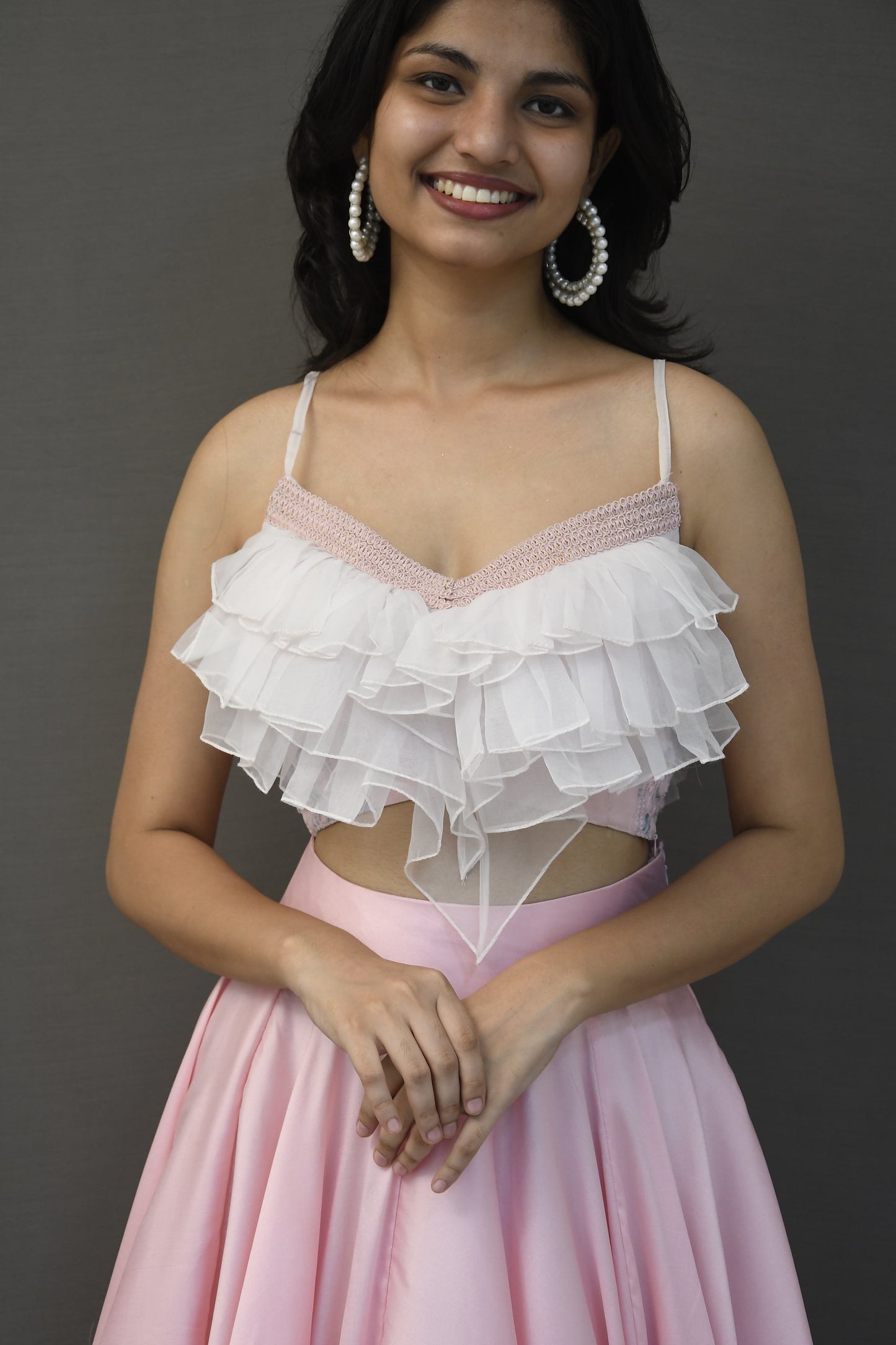 Rose Pink Skirt Top Set