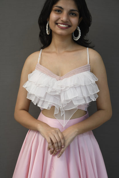 Rose Pink Ruffle Blouse