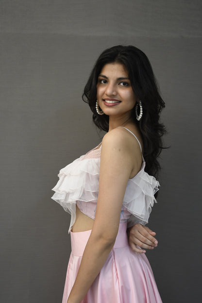 Rose Pink Ruffle Blouse