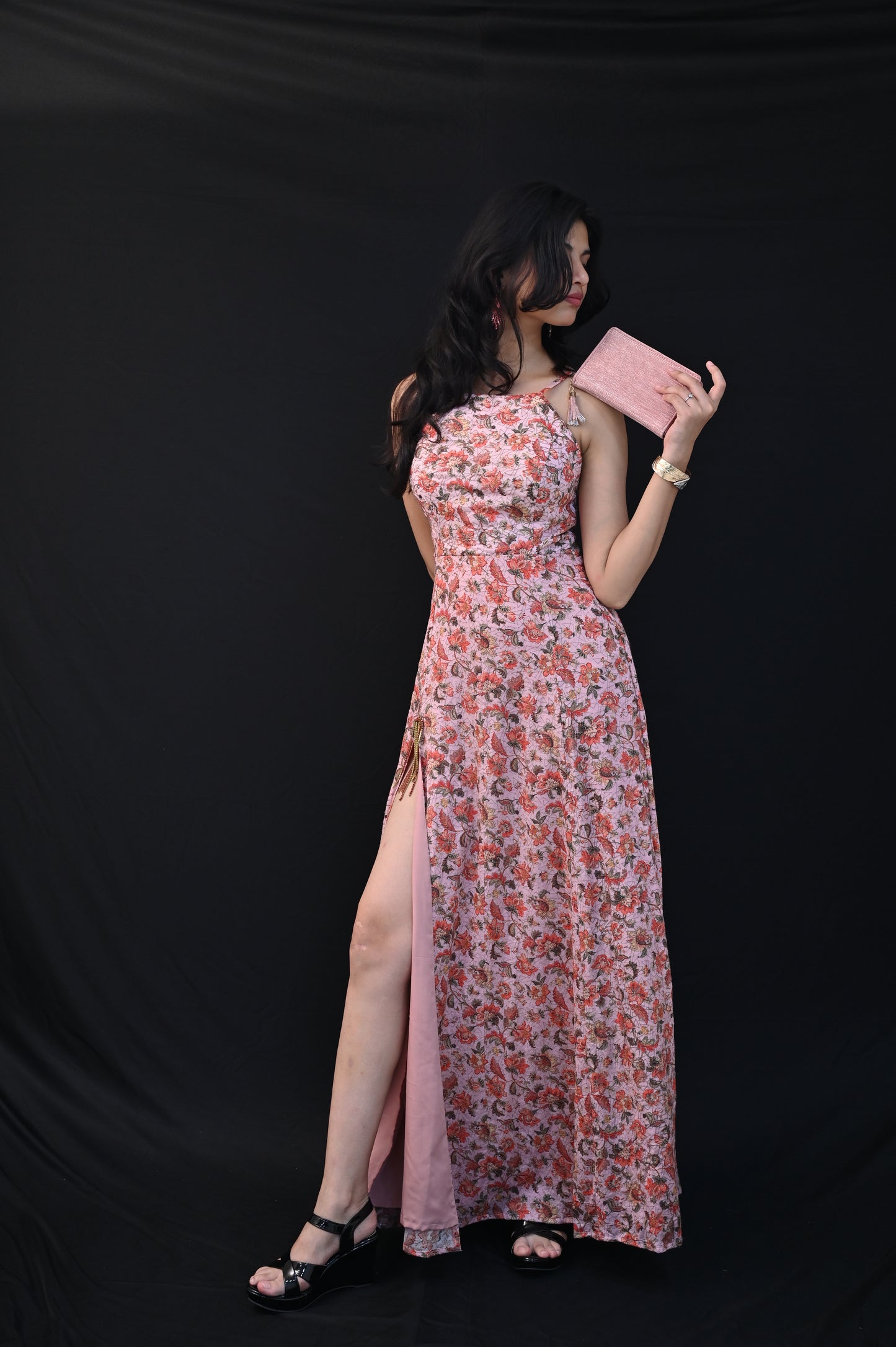 Floral Light Pink Gown