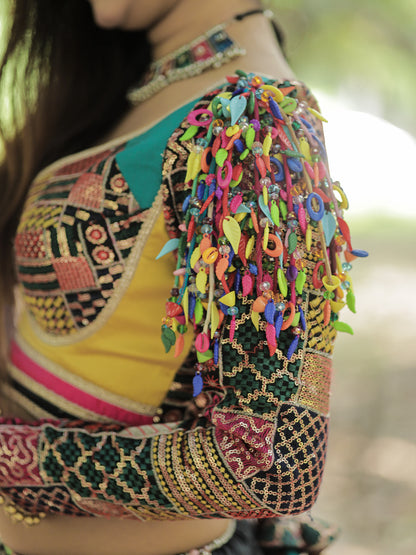 Iconic Ram Leela Blouse From Heavy Embroidery Georgette Fabric
