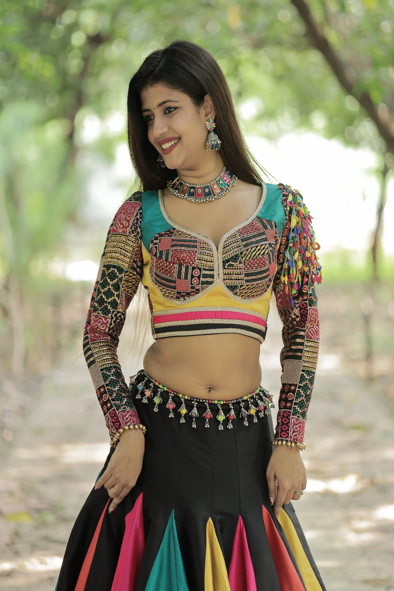 Iconic Ram Leela Blouse From Heavy Embroidery Georgette Fabric