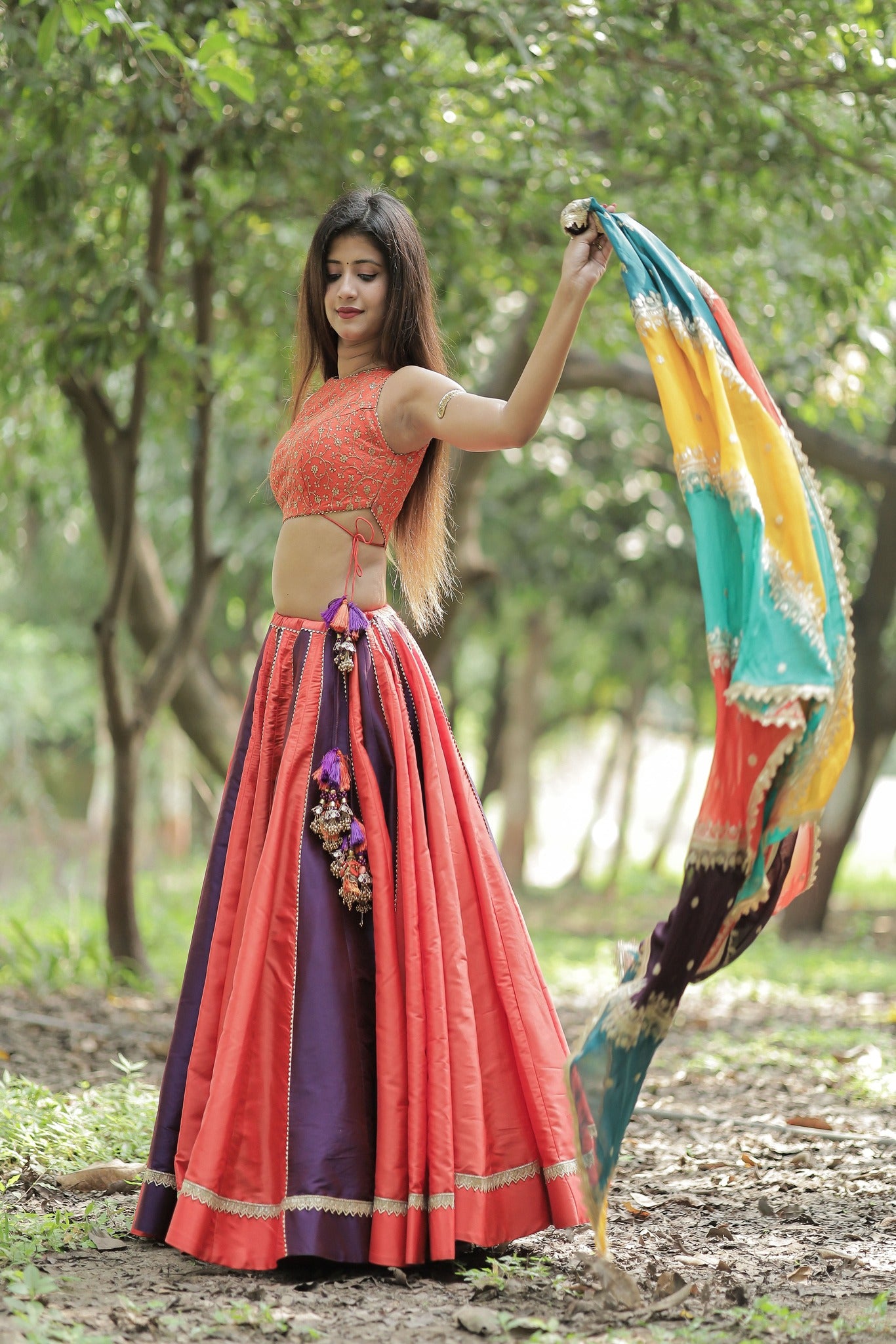 Taffeta Silk Lehenga Set