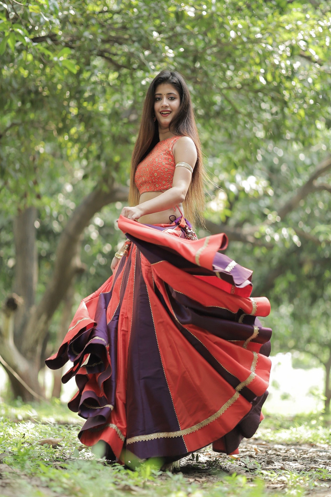 Taffeta Silk Lehenga Set