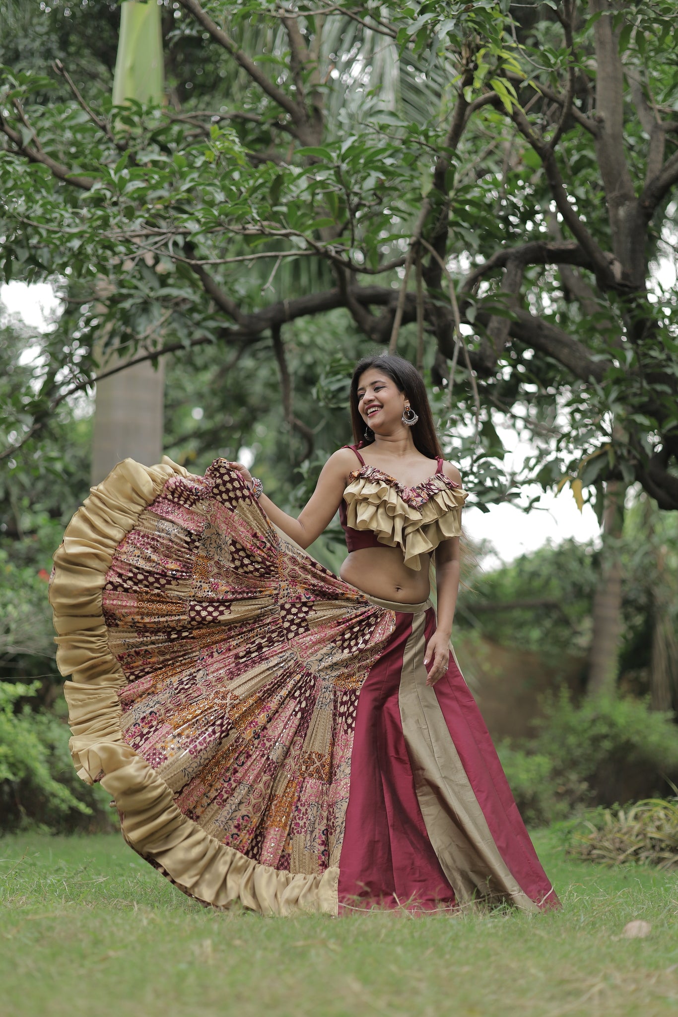 Ruffle Lehenga Set